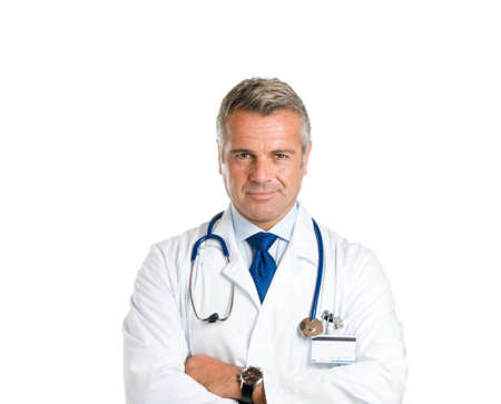 Мужчина врач в белом халате